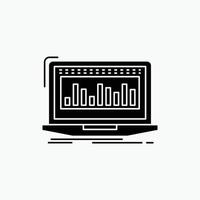 Daten. finanziell. Index. Überwachung. Stock-Glyphe-Symbol. vektor isolierte illustration