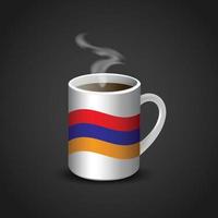 armenia flagga kaffe kopp vektor