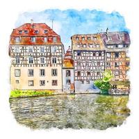 frankreich frankreich aquarell skizze handgezeichnete illustration vektor