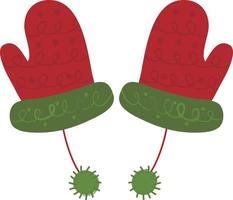Weihnachtshandschuhe. Girlanden, Fahnen, Etiketten, Luftblasen, Bänder und Aufkleber. sammlung von dekorativen symbolen der frohen weihnachten vektor