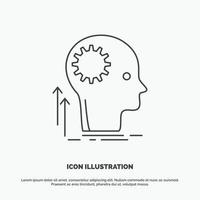 sinne. kreativ. tänkande. aning. brainstorming ikon. linje vektor grå symbol för ui och ux. hemsida eller mobil Ansökan