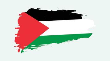 neuer Pinseleffekt palästinensischer Grungy-Flaggenvektor vektor
