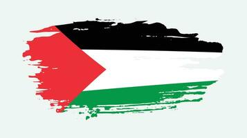 hand målad abstrakt palestina årgång flagga vektor