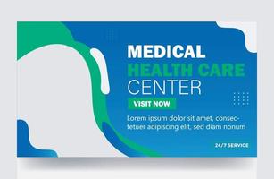 medicinsk Centrum baner video Miniatyr omslag posta mall vektor