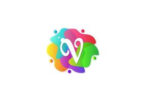 Buchstabe V Logo Farbverlauf bunt, Logo Template Design Vektor. vektor