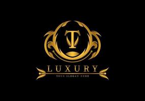 buchstabe t luxus logo vorlage dekoration vektor