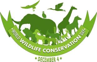 värld vilda djur och växter bevarande dag affisch mall vektor