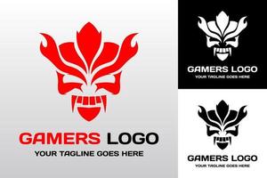 Gamer-Logo mit Maskenform vektor