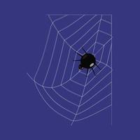 webb i de vänster hörn med en Spindel på en mörk bakgrund vektor