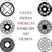 inföding indisk amerikan korg mönster vektor
