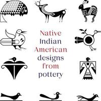 inföding indisk amerikan mönster från krukmakeri vektor