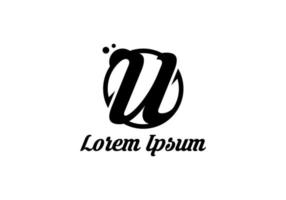 brev u minimal monogram vektor