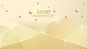 goldene geometrische Linienmotive gepaart mit einem eleganten abstrakten Hintergrund. Luxus-Hintergrund. Vektor eps 10