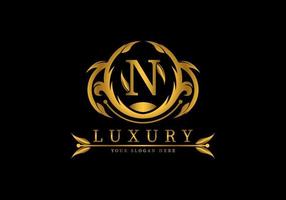 buchstabe n luxus logo vorlage dekoration vektor
