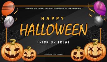 Happy Halloween-Banner oder Party-Einladungshintergrund mit Halloween-Element, Vektorillustration für Poster, Banner, Karten, Postkarten, Eps 10 vektor