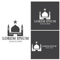 Moschee-Symbol und Symbolvektorvorlage vektor