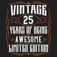 Vintage Geburtstags-Typografie-T-Shirt-Design vektor