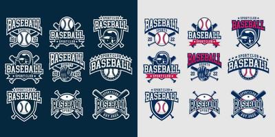 Baseball-Logo-Vorlage. modernes Logo und Symbol des Sports. fledermausstock- und helmkonzept. Vektor eps 10.