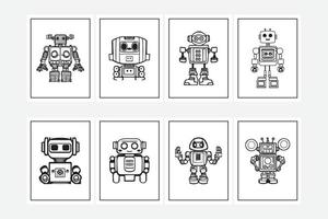 niedliche roboter malvorlagen vektordesign vektor