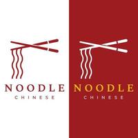 Logo-Design-Vorlage für köstliche chinesische und japanische Nudelsuppe und Ramen-Gerichte asiatische Speisen. Logos für Unternehmen, Restaurants, Cafés und Geschäfte. vektor