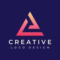 kreatives abstraktes Logo-Vorlagen-Designelement Anfangsbuchstabe ein geometrisches oder minimalistisches Monogramm mit trendigem Stil, moderner Schriftart. Logo für Geschäft, Geschäfts- oder Personalausweis, Branding und Unternehmen. vektor