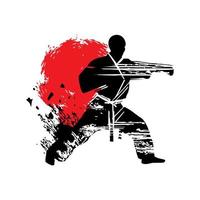 Silhouette Kampfkunst. perfekt für Karate-, Judo- und andere Kampfkunstlogos und -ikonen vektor