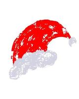röd hand dragen jul hatt, santa claus hatt. Lycklig jul och ny år högtider. vektor illustration.