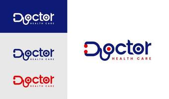 Arztlogo oder medizinische Logovorlage oder Design einer Gesundheitsklinik vektor