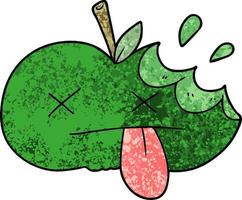 vektor äpple karaktär i tecknad serie stil