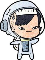 Zeichentrickfigur Astronaut vektor