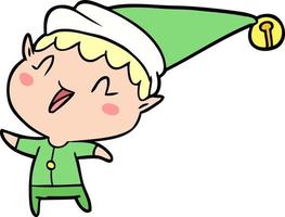 Happy Christmas Elf Charakter im Cartoon-Stil vektor