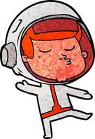 vektor astronaut pojke karaktär i tecknad serie stil