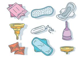 Feminie Hygiene Icons Vektor