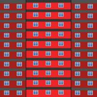 illustration byggnad med röd Färg vektor