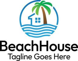 beach house logotyp vektor