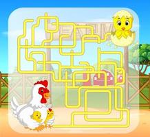 Labyrinthspiel mit Huhn vektor