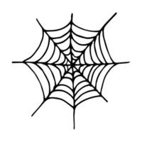 Spinnennetz-Doodle-Vektorgrafik einzeln auf Weiß vektor
