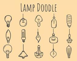 Set Lampe Doodle Illustration Vektordesign vektor