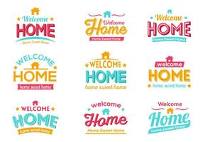 Free Colorful Willkommen Home Typografie Vektor