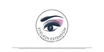 Schönheits-Wimpern-Verlängerungs-Logo-Design für Make-up-Studio mit einzigartigem Konzept und kreativem Element vektor
