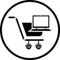vagn, e-handel, handla ikon vektor