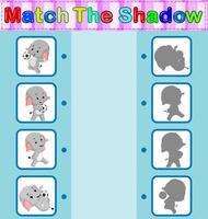 Finden Sie den richtigen Schatten des Elefanten vektor