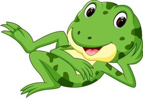 grüner Frosch mit glücklichem Lächeln vektor