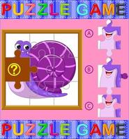 Puzzle-Bildungsspiel für Kinder im Vorschulalter mit Schnecke vektor