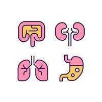 mänsklig organ pixel perfekt rgb Färg ikoner uppsättning. mag-tarmkanalen systemet. anatomi. organ transplantation. isolerat vektor illustrationer. enkel fylld linje ritningar samling. redigerbar stroke