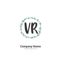 VR-Anfangshandschrift und Signatur-Logo-Design mit Kreis. schönes design handgeschriebenes logo für mode, team, hochzeit, luxuslogo. vektor