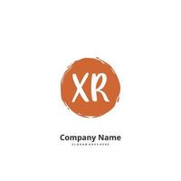 xr Anfangshandschrift und Signatur-Logo-Design mit Kreis. schönes design handgeschriebenes logo für mode, team, hochzeit, luxuslogo. vektor