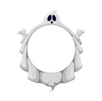 Halloween-Cartoon-Geist-Charakter-Kreisrahmen vektor