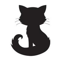 Katze-Silhouette-Vektor isoliert auf weißem Hintergrund Tier-Malbuch für Kinder vektor