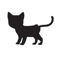 Katze-Silhouette-Vektor isoliert auf weißem Hintergrund Tier-Malbuch für Kinder vektor